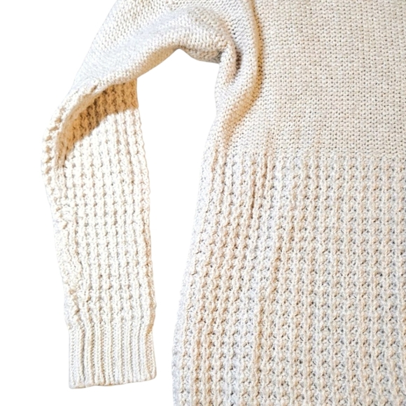 WM Ivory American Eagle Mockneck Waffle Knit Sweater Sz M SOFT GIRL COZYCORE - Picture 4 of 13